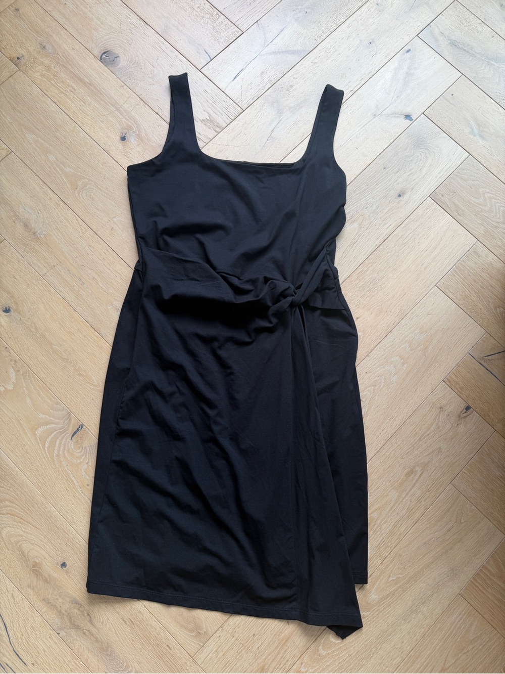 LOFT Black Sleeveless Mini Dress with Side Tie